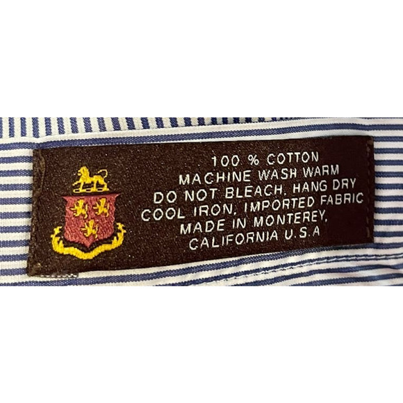 Robert‎ Talbott Men Dress Shirt Button-Down JGM Embroidered Cuff Long Sleeve XL - Picture 10 of 11